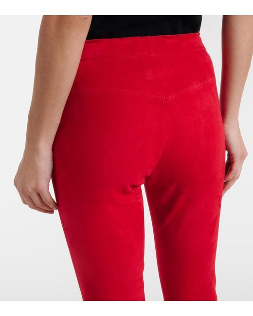 Stouls Red Jp Twenty Slim Suede Pants