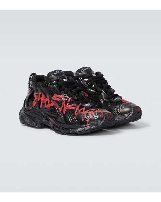 Sneakers Runner Graffiti Nero di Balenciaga in Black da Uomo
