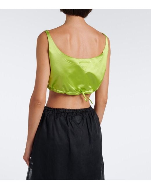 Prada Yellow Silk Duchesse Crop Top
