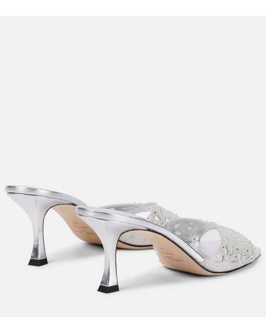 Mules Skye 70 En Satin A Ornements Jimmy Choo en coloris White