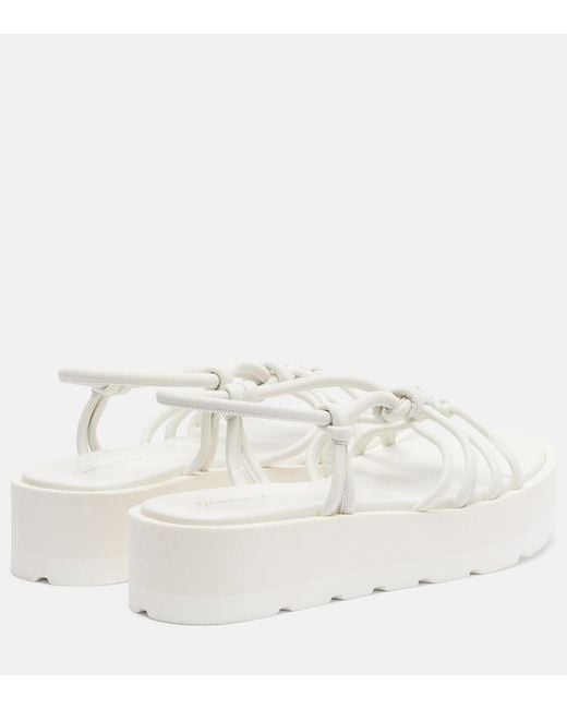 Gianvito Rossi White Hebe Platform Leather Sandals