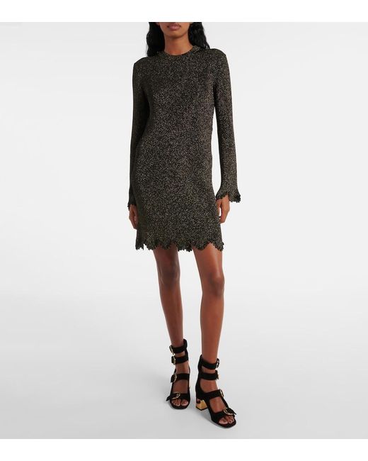 Chloé Gray Strickkleid Mit Bogenkante