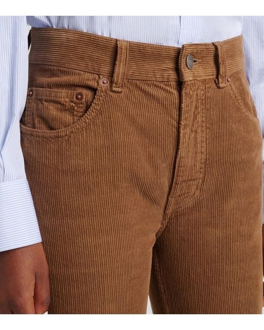 Saint Laurent Brown Cotton Corduroy Flared Pants