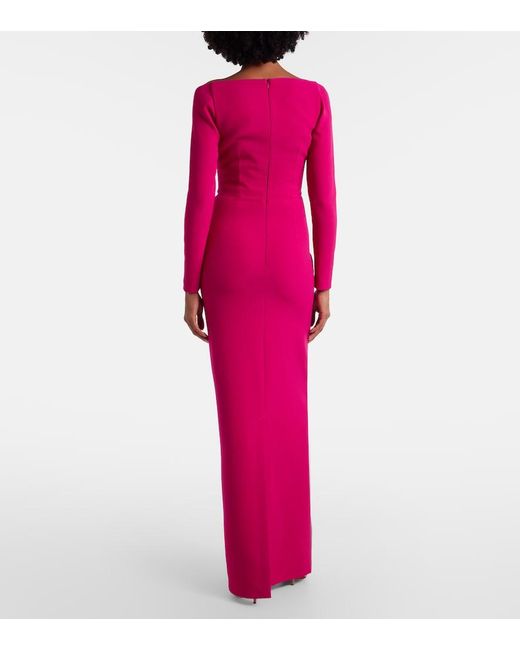 Safiyaa Pink Emmina Draped Crepe Gown