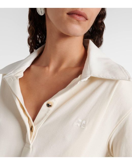 Robe asymetrique en coton melange Courreges en coloris White