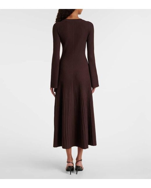 Jonathan Simkhai Brown Genna Ribbed-Knit Midi Dress
