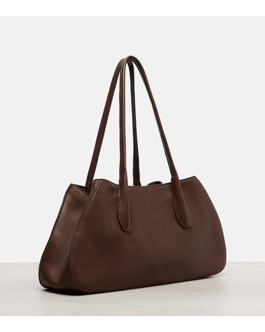 The Row Brown Alger Medium Leather Shoulder Bag