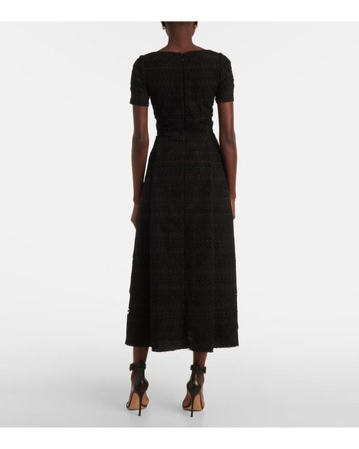 Elie Saab Black Macrame Midi Dress