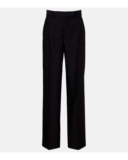 Gucci Blue Wool Wide-Leg Pants