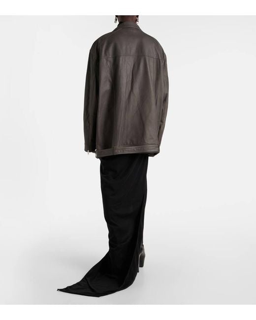 Rick Owens Black Oversize-Lederjacke