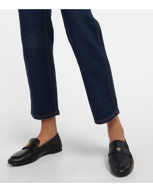 Tory Burch Blue High-rise Straight-leg Jeans