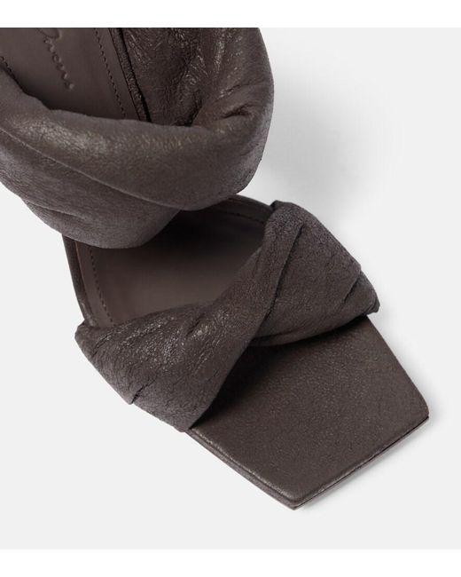 Rick Owens Black Twisted Cantilever 80 Leather Mules