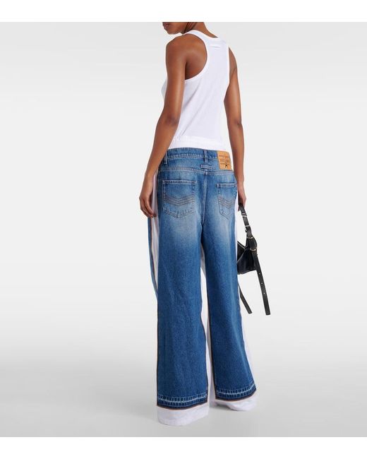 Jeans a gamba larga e vita media di Jean Paul Gaultier in Blue