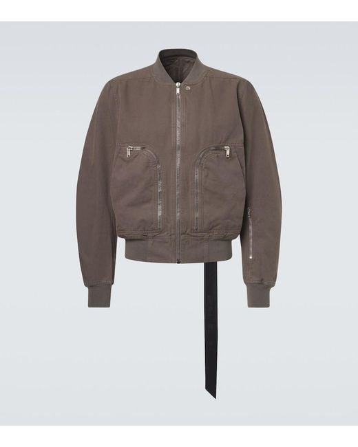 Rick Owens Brown Cotton Bomber Jacket for men