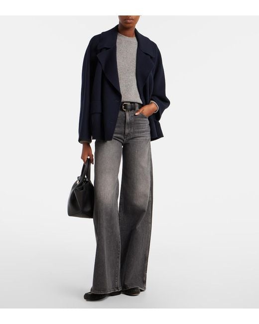 Max Mara Blue Virgin Wool Coat