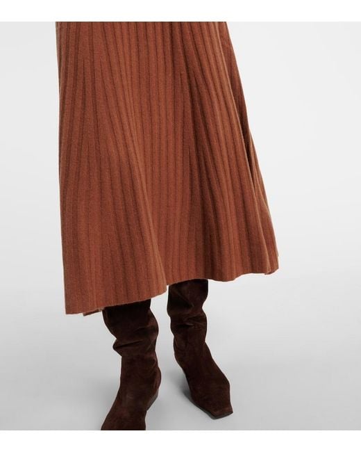 Altuzarra Brown Gia Ribbed-Knit Wool And Cashmere Maxi Dress
