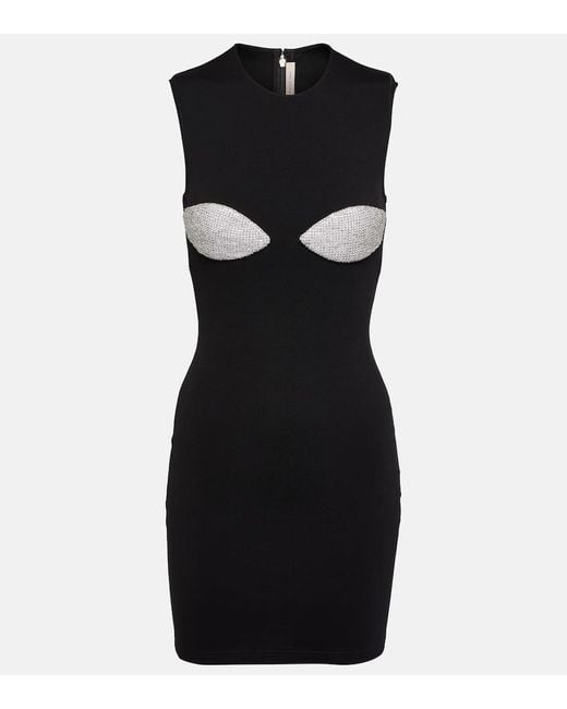 Christopher Kane Black Crystal-Embellished Bodycon Minidress