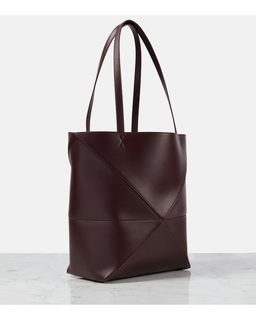 Loewe Brown Puzzle Fold Tote Bag