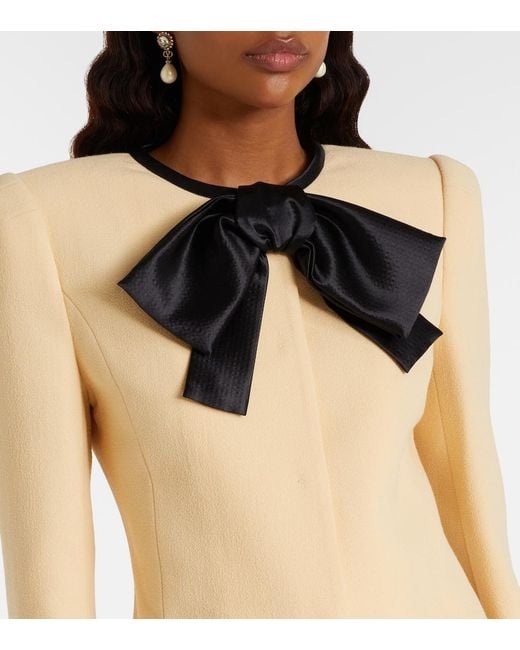 Valentino Natural Tie-Neck Virgin Wool Coat