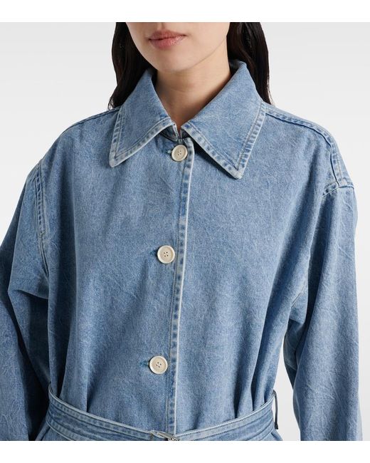 Agolde Blue X Maria Mcmanus Denim Wrap Coat