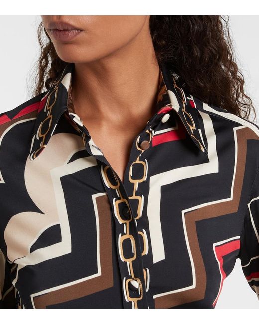 Emilio Pucci Red Istrice Satin Jersey Shirt