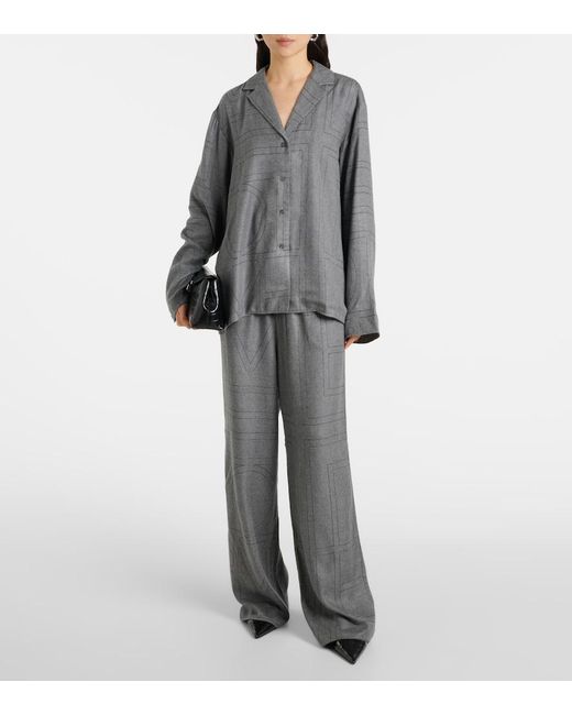 Totême Gray Shirt With Monogram