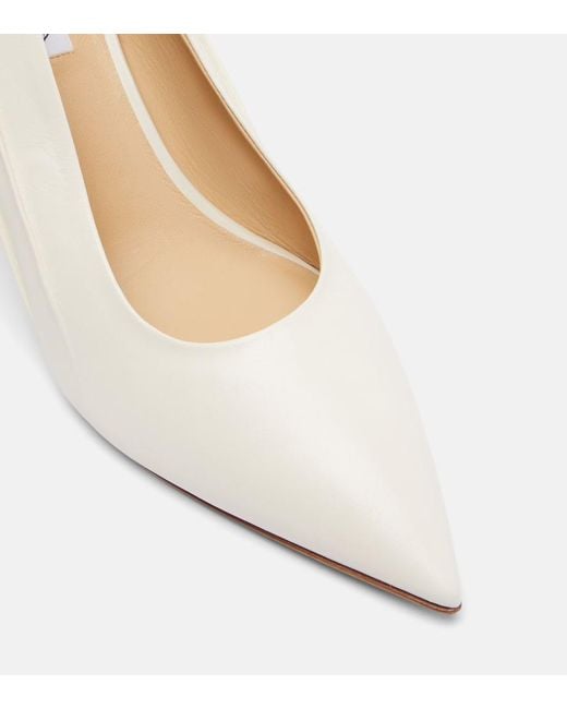 Gabriela Hearst White Amari 90 Leather Slingback Pumps