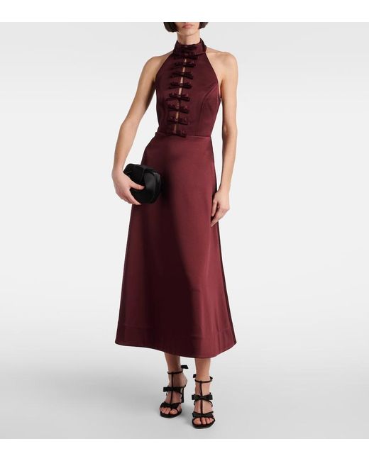 Rebecca Vallance Red Merlot Satin Cocktail Dress