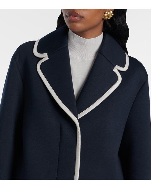 Max Mara Blue Single-Breasted Jersey Blazer