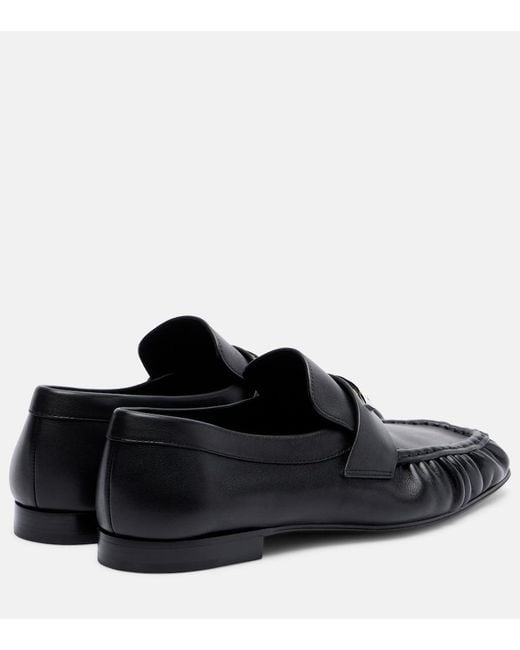 Christian Louboutin Black Mocallista Leather Penny Loafers