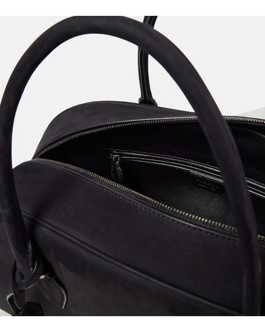The Row Black India 15.75 Suede Tote Bag