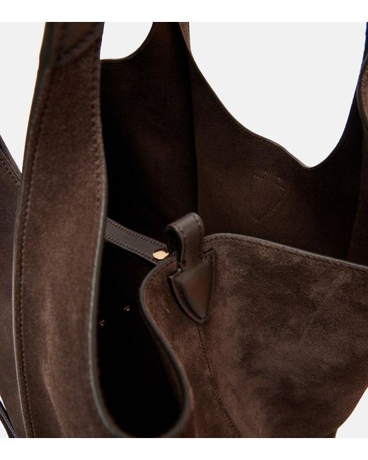 Tod's Black Tote Bag T Timeless Medium Aus Veloursleder