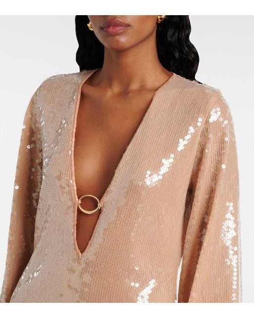 Oseree Brown Sequined Tunic