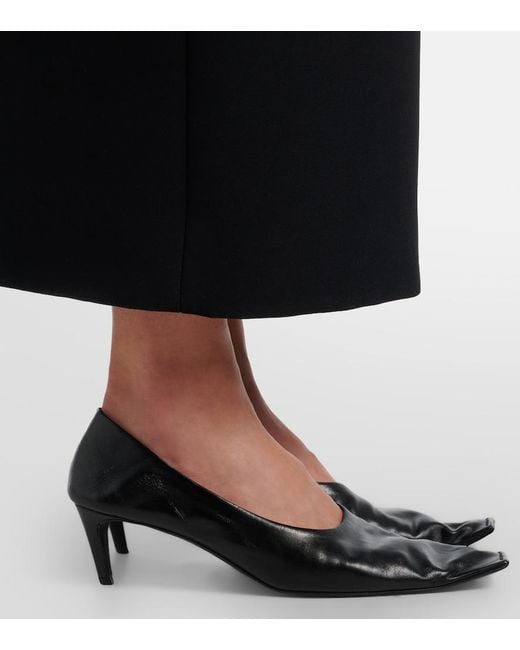 Khaite Black Marlene Leather Pumps
