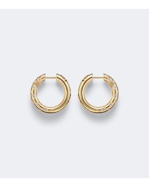 Anita Ko Metallic Cosmo 18Kt Hoop Earrings With Diamonds