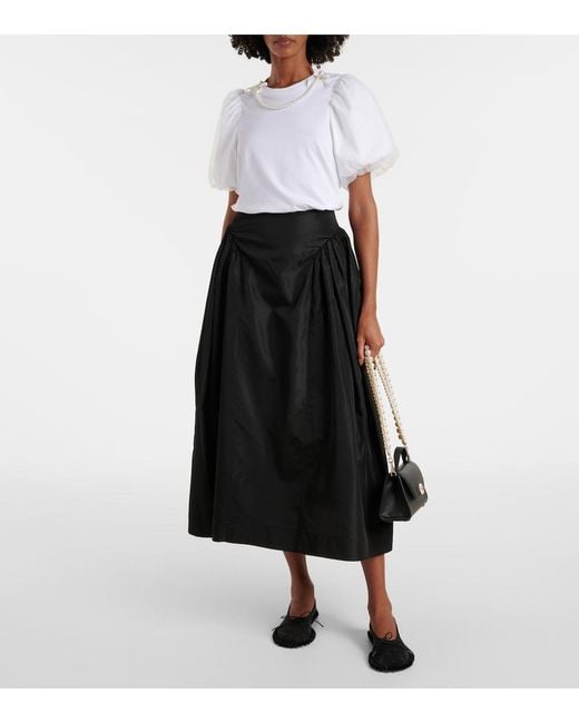 Simone Rocha White Puff-Sleeve Cotton Jersey T-Shirt