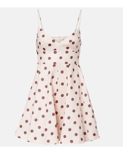 Zimmermann Pink Polka-Dot Cotton Minidress