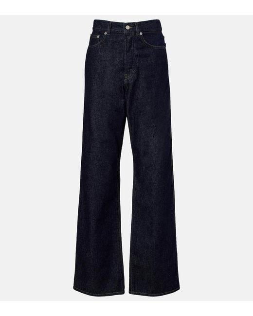 Dries Van Noten Blue High-Rise Wide-Leg Jeans