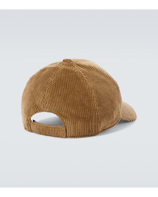 Gorra De Pana De Algodon Con Logo Miu Miu de hombre de color Natural