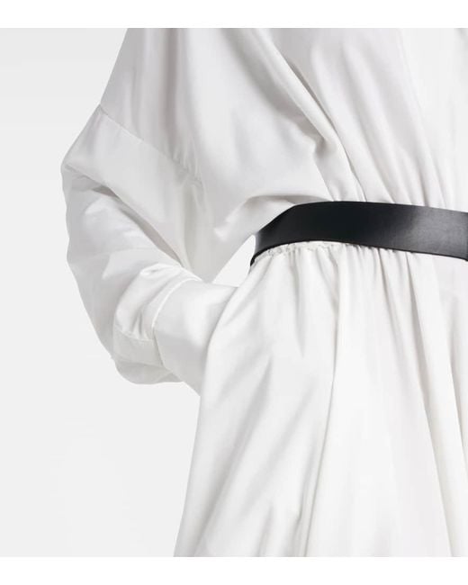 Norma Kamali White Belted Gown
