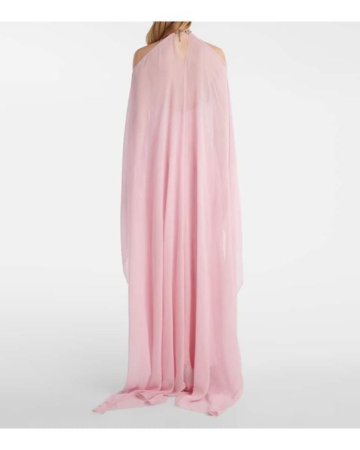 ‎Taller Marmo Pink Sza Sza Crepe Chiffon Kaftan
