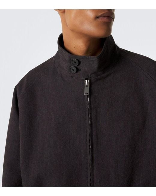 Studio Nicholson Black Over Cotton And Wool Bomber Jacket for men