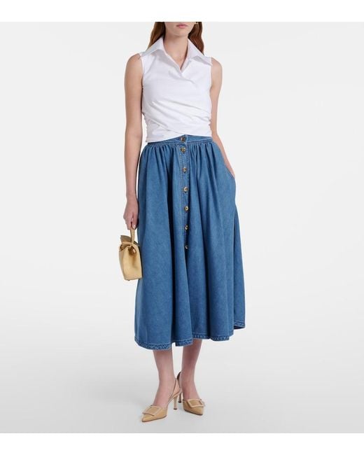 Patou White Cutout Cotton Top
