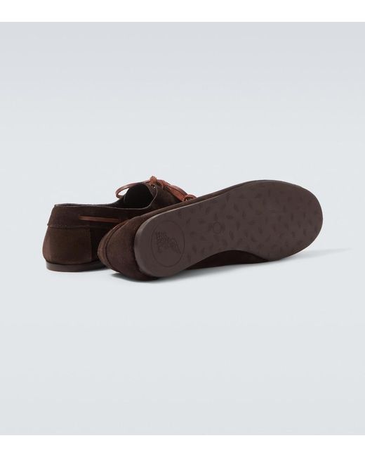 Ancient Greek Sandals Brown Pliario Suede Boat Shoes for men