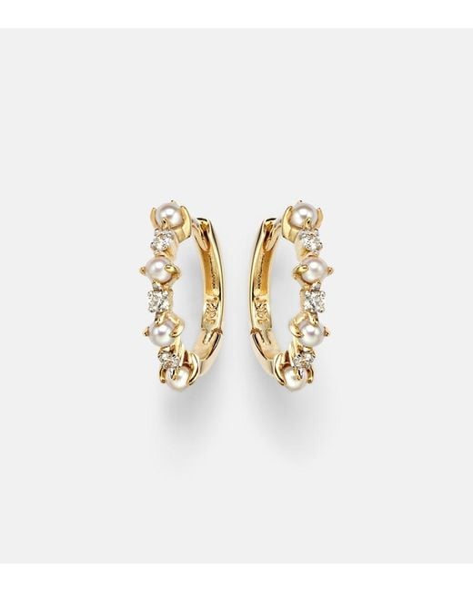 Mateo White 14Kt Earrings With Diamonds And Pearls