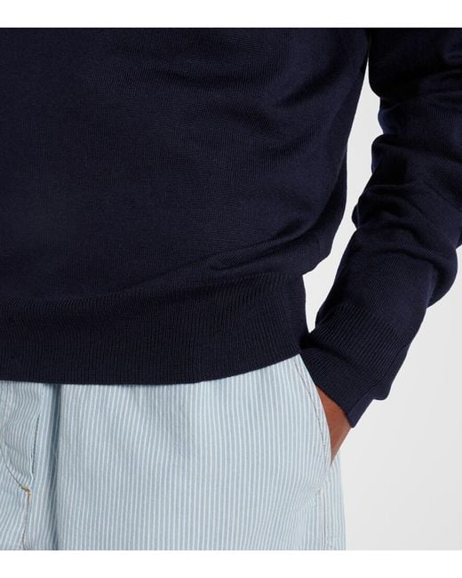 Miu Miu Blue Virgin Wool Polo Sweater