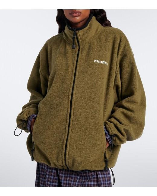 Miu Miu Green Oversized Fleece Jacket