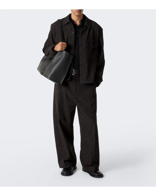 Studio Nicholson Black Doublet Leather Tote Bag for men