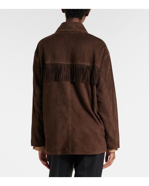 Nili Lotan Brown Foudre Fringed Suede Jacket