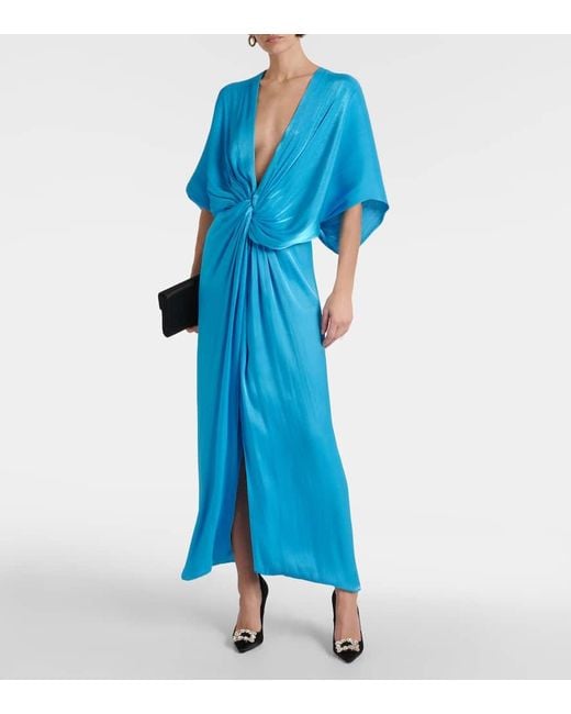 Vestido de fiesta Roanna de georgette de lame Costarellos de color Blue